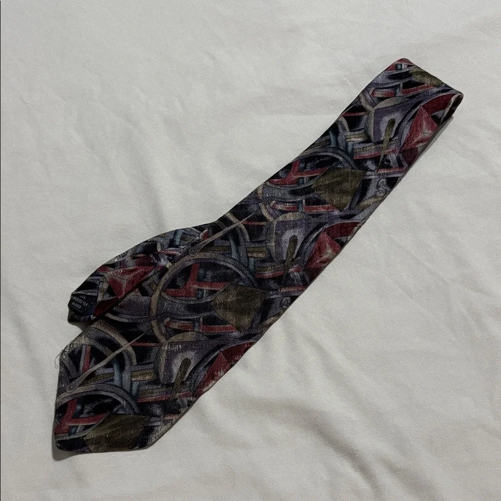 J. Garcia Artistic Red and Gray Tie - Picture 3 of 5